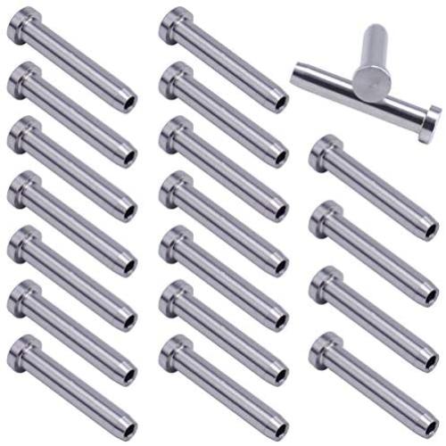 Muzata Stemball Swage Dead Ends Paired Threaded Stud Tension End Fitting Terminal for 1/8'' Cable Railing,Hand Crimp Fixed Tensioner,Stainless Steel T316 20PCS CR24,Series CA1 CD1 CS1 CD2 CS2 CV1