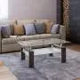 Depointer Life Glass Coffee Table, Rectangle Coffee Table for Living Room Modern Side Coffee Table with Lower Shelf,Perfect for Living Room Conversation Leisure Occasions, Metal Leg,Brown Depointer Life Glass Coffee Table, Rectangle Coffee Table for Living Room Modern Side Coffee Table with Lower Shelf,Perfect for Living Room Conversation Leisure Occasions, Metal Leg,Brown