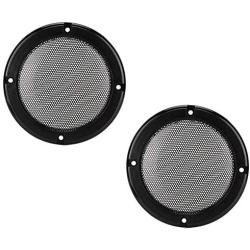 AMONIDA 2 pcs 6.5 inch Speaker Grills Audio Speaker Cover Decorative Circle Protective Metal Mesh Cover (Black+Black)