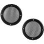 AMONIDA 2 pcs 6.5 inch Speaker Grills Audio Speaker Cover Decorative Circle Protective Metal Mesh Cover (Black+Black)