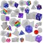 FUNSHOWCASE Resin Dice Molds Epoxy Casting Kit Set Number Letter Operation D4 D6 D8 D10 D12 D20 D24 19-Count 0.7-1.6inch