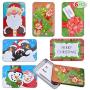 6 Gift Card Tin Holders Boxes 5” x 3.25” x 0.75” for Christmas Holiday Décor, Xmas Party Favor Box