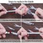 SAVITA Hobby Knife Set Solid Metal Pen Knife Small Carving Craft Utility Knife Kit for DIY Art Work Cutting Tool Including 2-Pack Handles and 40-Pack Spare Replacement Blades