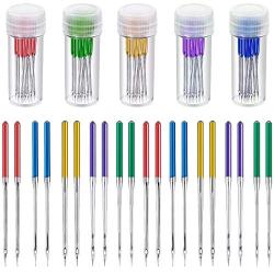 WILLBOND 100 Pieces Sewing Machine Needles Metal Needles Blue Purple Red Yellow Green Tip Needles Sizes DBX1 65/9, 75/11, 90/14, 100/16, 110/18 with 5 Transparent Bottles