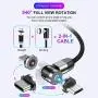 Magnetic USB Charging Cable Krsende 3in1 360°&180°Rotation Nylon Braided Cord Compatible with Mirco USB Type C Smartphone and iProduct Device-No Date Sync(4Pack/Red)