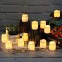 Flameless Votive Candles,Flameless Flickering Electric Fake Candle,Pack of 24,Battery Operated LED Tea Lights in Warm White for Wedding,Table,Festival Celebration,Halloween,Christmas Decorations