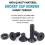 Comdox 500pcs Alloy Steel Socket Cap Screws Hex Head Bolt Nuts Assortment Kit with Box, M3 M4 M5 Thread Size, Black Oxide Finish (Flat Head) Comdox 500pcs Alloy Steel Socket Cap Screws Hex Head Bolt Nuts Assortment Kit with Box, M3 M4 M5 Thread Size, Black Oxide Finish (Flat Head)
