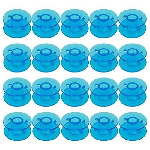 MiDube 50PCS Plastic Sewing Machine Bobbins for B-rother J-anome S-inger Front Loading Class 15 Machines Home Embroidery (Blue 50pcs)