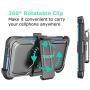 Tinysaturn Galaxy Luna Case, Galaxy Amp 2 Case, Galaxy Express 3 Case,J1 2016 Case, (TM) [Yvenus Series] [Blue] Shock Absorbing Holster Belt Clip [Built-in Screen] Cover for Samsung Galaxy J1 2016