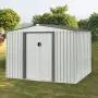 SUNCROWN Outdoor Garden Storage Shed White 6X8 FT Yard Storage Tool with Sliding Door for Lawn Equipment Garden Backyard - White SUNCROWN Outdoor Garden Storage Shed White 6X8 FT Yard Storage Tool with Sliding Door for Lawn Equipment Garden Backyard - White