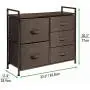 mDesign Wide Dresser Storage Tower - Sturdy Steel Frame, Wood Top, Easy Pull Fabric Bins - Organizer Unit for Bedroom, Hallway, Entryway, Closets - Textured Print, 5 Drawers - Espresso Brown mDesign Wide Dresser Storage Tower - Sturdy Steel Frame, Wood Top, Easy Pull Fabric Bins - Organizer Unit for Bedroom, Hallway, Entryway, Closets - Textured Print, 5 Drawers - Espresso Brown
