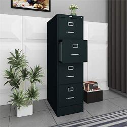 Scranton & Co 4 Drawer 22'' Deep Letter File Cabinet in Black, Fully Assembled