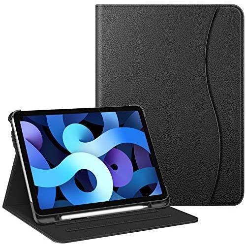 Fintie Case for iPad Air 4 10.9 Inch 2020 with Pencil Holder, Multi-Angle Viewing Cover [Supports Pencil 2nd Gen Charging] with Pocket, Auto Sleep/Wake for iPad Air 4th Generation, Black