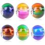 RUBYCA Mix Rainbow Gradient Murano Glass Beads European Charm Bracelet Spacer DIY Silver Color 30pcs