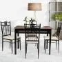 TANGKULA 5 Piece Dining Table and Chairs Set Vintage Retro Wood Top Metal Frame Padded Seat Dining Table Set Home Kitchen Dining Room Furniture TANGKULA 5 Piece Dining Table and Chairs Set Vintage Retro Wood Top Metal Frame Padded Seat Dining Table Set Home Kitchen Dining Room Furniture