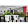 4 Packs Hanging Railing Planters Flower Pot Holders Plant Iron Racks Fence Metal Potted Stand Mounted Balcony Round Plant Baskets Shelf Container Box for Indoor and Outdoor Use-White,Garden Steel Pots