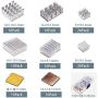 Pastall 100 PCS (8 Different Sizes) Heatsink Kit with Conductive Adhesive Tape, Aluminum Heat Sink Cooler and Copper Heatsink for Raspberry Pi A B B+ 2/3/4
