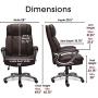 Serta Big & Tall Executive Office Chair High Back All Day Comfort Ergonomic Lumbar Support, Bonded Leather, Brown