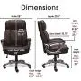 Serta Big & Tall Executive Office Chair High Back All Day Comfort Ergonomic Lumbar Support, Bonded Leather, Brown