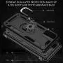 UNKNOK Galaxy A51 5G Case, [Not Fit A51 4G], [Military Grade ] 15ft Drop Tested Shockproof Protective, Metal Rotating Ring Kickstand Magnetic Support Cover for Samsung Galaxy A51 5G Phone (Black)