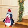 Twinkle Star 2FT Lighted Pop Up Christmas Penguin Decorations, Pre-Lit Light Up 48 LED Cool White Lights, Collapsible Easily Metal Stand Easy-Assembly Reusable for Holiday Xmas Indoor Outdoor Decor