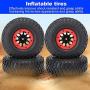Drfeify Inflatable RC Tire, 4PCS Plastic / Metal 1.9inch 100mm Tire Upgrade Spare Parts Accessory Fit for SCX10 TRX4 D90 90046 Four-Wheel-Drive 1/10 RC Car