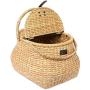BirdRock Home Seagrass Picnic Basket - Hand Woven - Seagrass - Decorative Metal Latches - Divided Lid - Home Décor - Folding Handles