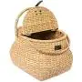 BirdRock Home Seagrass Picnic Basket - Hand Woven - Seagrass - Decorative Metal Latches - Divided Lid - Home Décor - Folding Handles