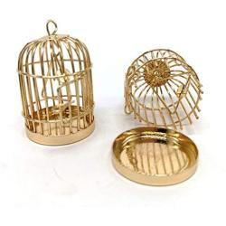 discountstore145 Doll House Accessory,Model Role Play Miniature Size Toy Eco-Friendly 1/12 Metal Bird Cage Funiture Accessory for Dolls House Golden