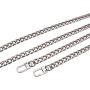 PandaHall Elite 1 Strand 63 Inches DIY Iron Flat Chain Strap Handbag Chains Accessories Purse Straps Shoulder Cross Body Replacement Straps with 2pcs Metal Buckles Platinum