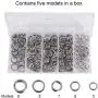 Stainless Steel Split Ring, 200PCS 5Sizes Split Rings Solid Lures Connectors Fishing Tackle High Strength Lure Tackle Connector kit Stainless Steel Split Ring, 200PCS 5Sizes Split Rings Solid Lures Connectors Fishing Tackle High Strength Lure Tackle Connector kit