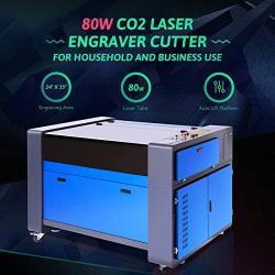 Orion Motor Tech 80W CO2 Laser Engraver Cutter Machine 24 x 35 Inch XL Engraving Cutting Area with USB Port, Auto Lift, Red Dot Pointer, Exhaust Fan, Cuts Wood Vinyl Glass Etc for Home DIY Business