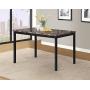 Roundhill Furniture 5 Piece Citico Metal Dinette Set with Laminated Faux Marble Top - Black