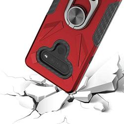 Topnow for LG K51 Case, LG Reflect Case, LG Q51 Case, [Military Grade] 12ft Drop Tested Rotatable Metal Ring Holder Compatible with Magnetic Car Kickstand Case for LG K51 (Red)