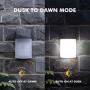LUTEC Dusk to Dawn Led Wall Pack 44W 3500LM 5000K Outdoor Porch Light Commercial Security Lighting Replacement for 350W Incandescent Light Gray