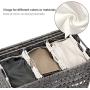 SONGMICS Handwoven Laundry Hamper, Rattan-Style Laundry Basket with 3 Removable Bags, Handles, Laundry Sorter with Lid, for Living Room, Bathroom, Laundry Room, Gray ULCB083G02