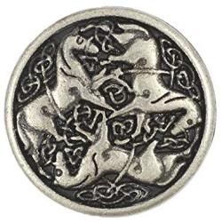 Bezelry 12 Pieces Celtic Horses Metal Shank Buttons. 18mm (11/16) (Antique Silver)