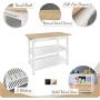 Casual Home Kitchen Island with Solid American Hardwood Top, Walnut