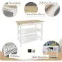 Casual Home Kitchen Island with Solid American Hardwood Top, Walnut