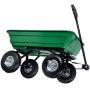 COLIBROX 650LB Green Garden Cart Dump Wagon Trailer Lawn Wheels Rolling Storage Wagon Carrier Barrow Air Tires Heavy Duty