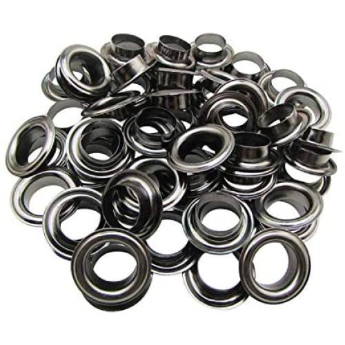 Trimming Shop Gunmetal 11mm Brass Eyelets Grommets with Washers Rust Proof for Pool Covers, Tarpaulin, Vinyl Banners, Yoga Mat, Art and Craft, DIY Projects, 100pcs
