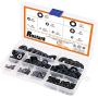 Rustark 760-Pcs [9 Sizes] Black Zinc Plated Alloy Steel Flat Washers Set Hardware Assortment Kit - M2 M2.5 M3 M4 M5 M6 M8 M10 M12