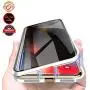 Privacy Magnetic Case for iPhone 11 Pro Max, Anti Peeping Clear Double Side Tempered Glass [Magnet Absorption Metal Bumper Frame] Thin 360 Full Protective Phone Case for iPhone 11 Pro Max 6.5 Silver