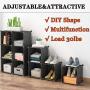 KOUSI Portable Storage Cubes-14'' x14''(Load-Bearing Metal Panel) Modular Bookshelf Units,Clothes Storage Shelves,Room Organizer,Black,25 Cubes