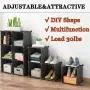 KOUSI Portable Storage Cubes-14'' x14''(Load-Bearing Metal Panel) Modular Bookshelf Units,Clothes Storage Shelves,Room Organizer,Black,25 Cubes KOUSI Portable Storage Cubes-14'' x14''(Load-Bearing Metal Panel) Modular Bookshelf Units,Clothes Storage Shelves,Room Organizer,Black,25 Cubes
