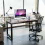Tribesigns Modern Simple Style Computer Desk PC Laptop Study Table Office Desk Workstation for Home Office, Teak + Black Leg