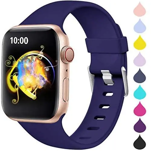 Haveda Compatible for Apple Watch SE Series 6 40mm Band, iWatch 38mm Bands Womens for Apple Watch, iwatch Series 5 4 3 2 1 Men, Durable Sweat Waterproof Band for Apple 6 Watch, Navy 38mm/40mm S/M Haveda Compatible for Apple Watch SE Series 6 40mm Band, iWatch 38mm Bands Womens for Apple Watch, iwatch Series 5 4 3 2 1 Men, Durable Sweat Waterproof Band for Apple 6 Watch, Navy 38mm/40mm S/M