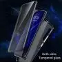 Jonwelsy Magnetic Adsorption Case for Samsung Galaxy A21S, 360 Degree Front and Back Clear Tempered Glass Flip Cover, Metal Bumper Frame for Samsung Galaxy A21S (Silver)