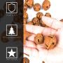 Alphatool 50Pcs Rusty Metal Jingle Bells and Stars- Star Cutout Christmas Sleigh Bells 30pcs 1inch and 10pcs 1.2inch Bells, 10pcs 1.8inch Stars with Twine Plaid Ribbon for Xmas Holiday Decor DIY Craft
