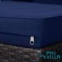 PHI VILLA Outdoor Sectional Rattan Sofa - Wicker Patio Furniture Set (Blue)